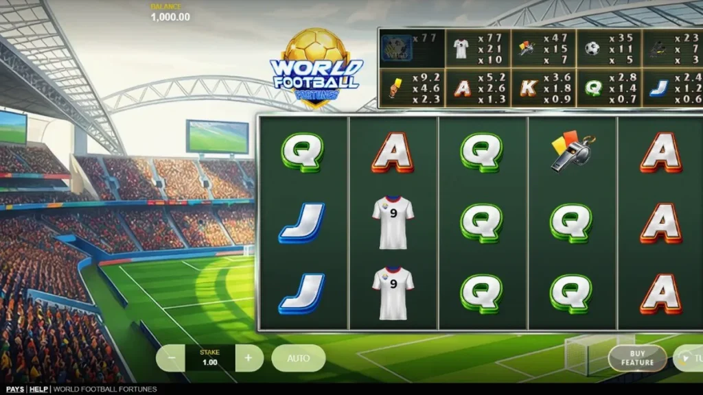 World Football Fortunes slot game interface