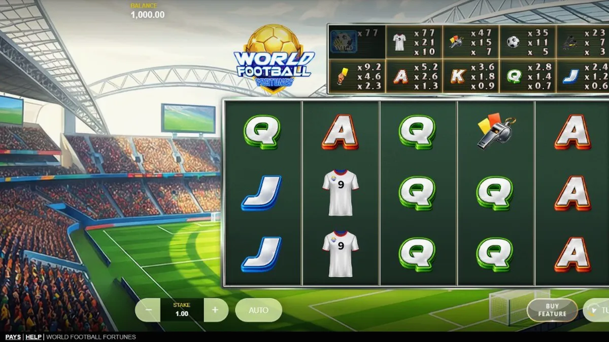 World Football Fortunes slot game interface